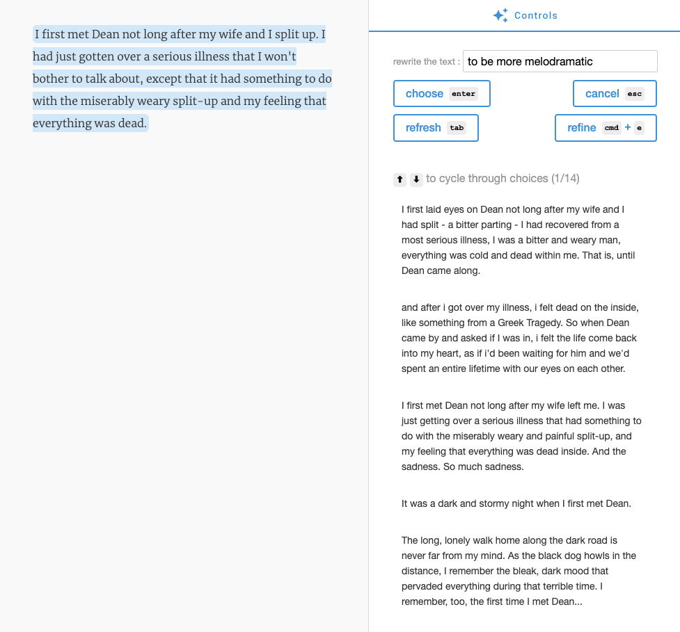 带 Rewrite as 功能的编辑器截图
